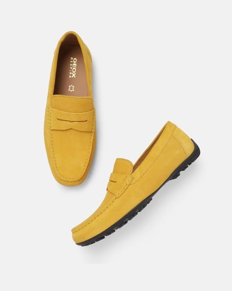 Buy GEOX Round-Toe Slip-On Moccasins Yellow Color Men AJIO LUXE