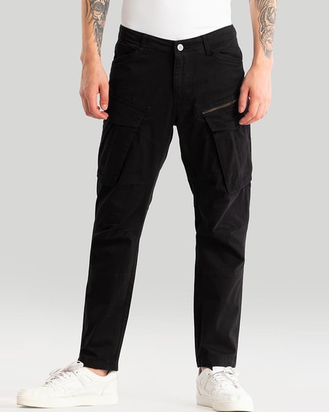 Men Relaxed Fit Cargo Pants with Insert Pockets