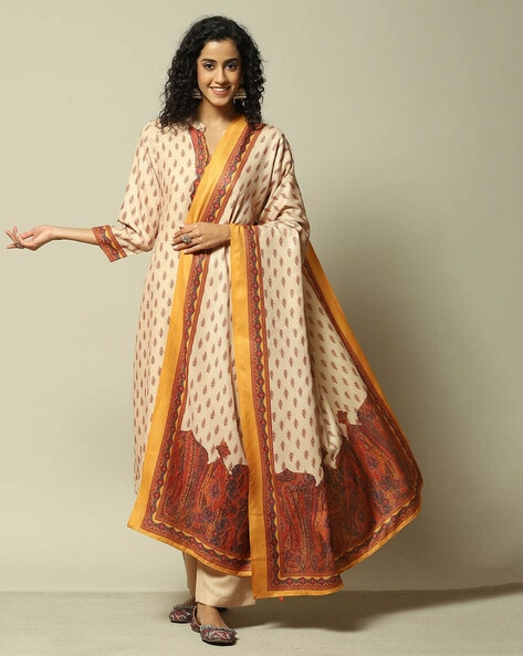 Women Floral Print Straight Kurta with Palazzos & Dupatta