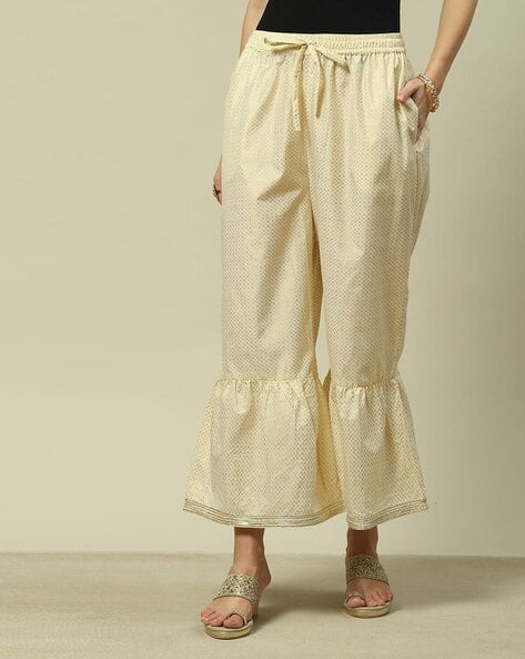 Rangriti Women Geometric Print Shararas with Insert Pockets