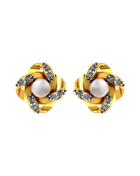 18k Gold Pc Chandra Jewellers Diamond Earring Collection With