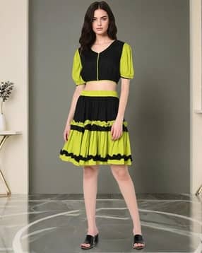sakura V-Neck Top with Ruffled Skirt-picture-36