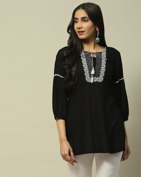 rangriti Women Tunic with Embroidery Yoke-picture-10