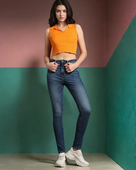 SPYKAR Women Mid-Wash High-Rise Skinny Fit Jeans