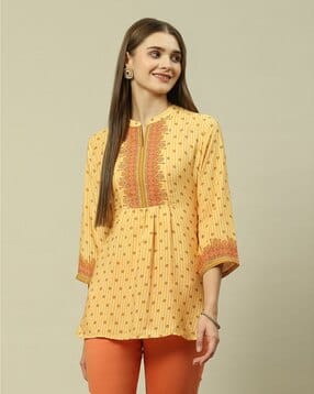 Women Floral Print Regular Fit Tunic-image-47
