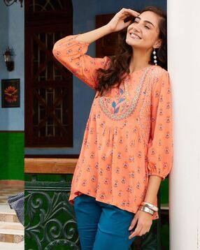 rangriti Women Floral Print Relaxed Fit Tunic-picture-48