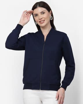 kalt Women Zip-Front Bomber Jacket-picture-13