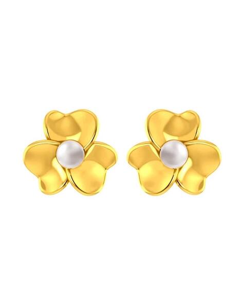 Buy Yellow Gold Earrings for Women by Chandra Jewellers