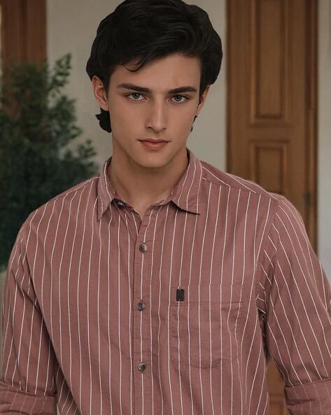 Striped Shirt with Patch Pocket