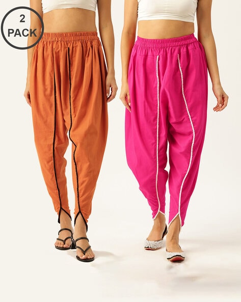 Pack of 2 Women Salwars with Elasticated Waist Price in India