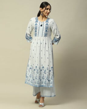 rangriti Women Floral Print Straight Kurta & Pants Set-picture-46