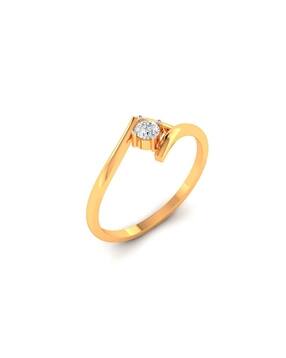 Women Yellow Gold Stone-Studded Ring