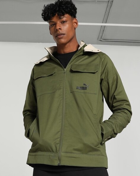 Olive green puma jacket hotsell