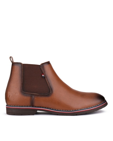 Men Ankle-Length Slip-On Boots