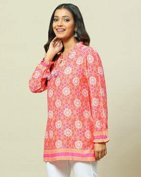 Women Floral Print Straight Tunic-image-23