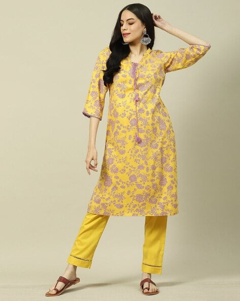 Rangriti Women Printed LIVA Straight Kurta