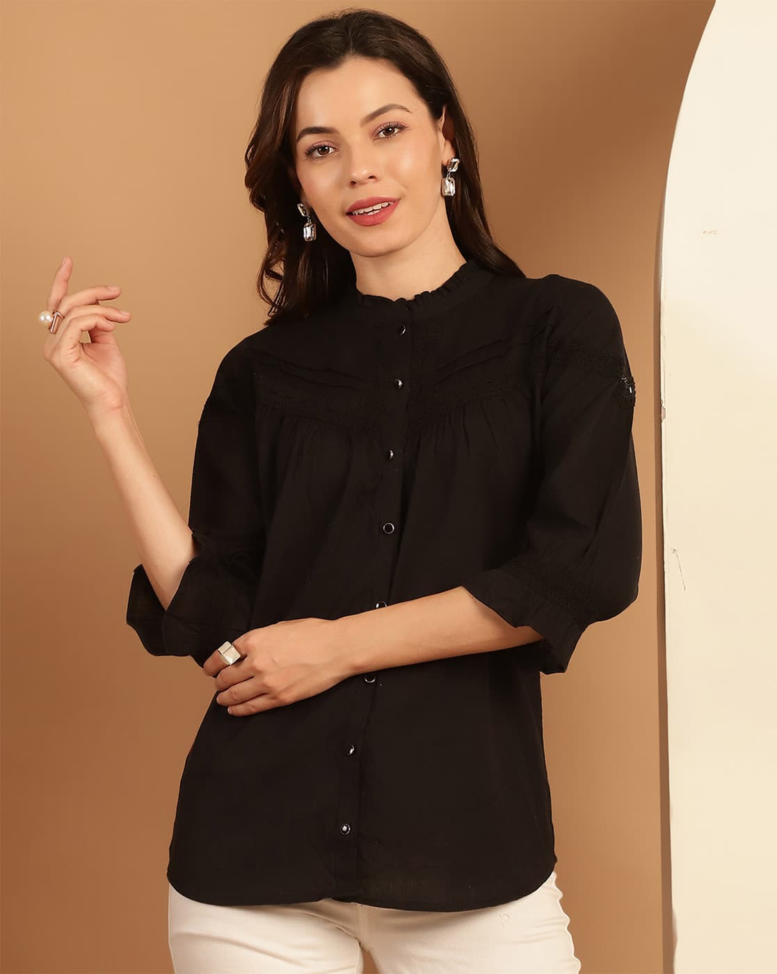 Buy Tulsattva Women Regular Fit Shirt with  Online | Ajio.com