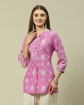 Women Floral Print Fitted Top-image-48