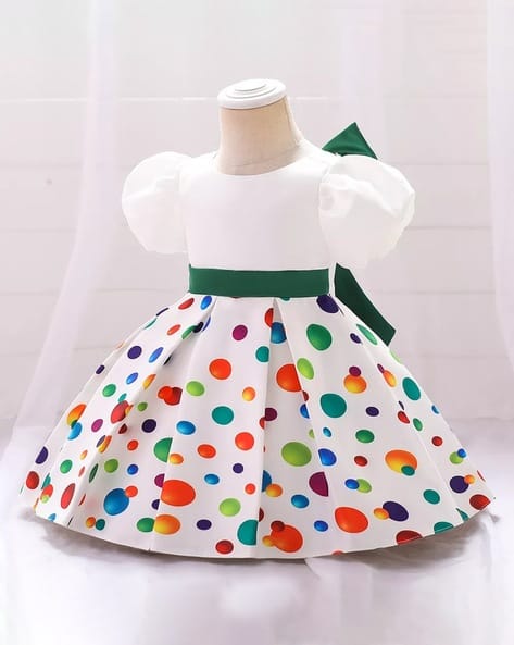 Girl Polka-Dot Print Fit Flare Dress