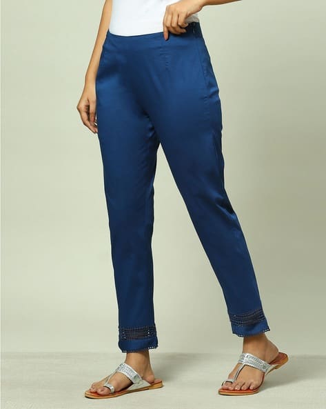 Rangriti Women Slim Fit Pants with Zip Closure