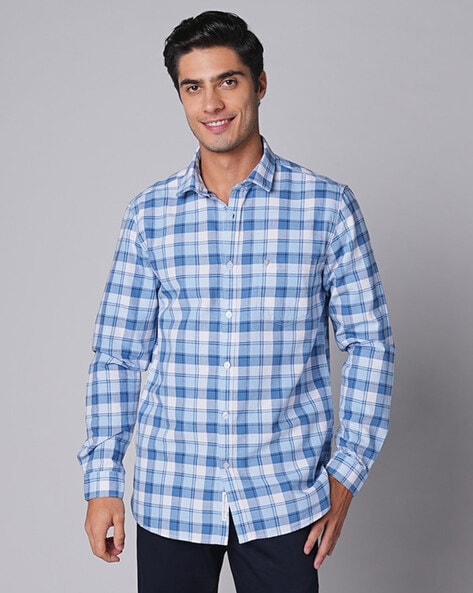 Oxemberg Men Checked Slim Fit Shirt