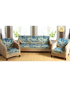 Floral Pattern 5-Seater Sofa Cover-image-44