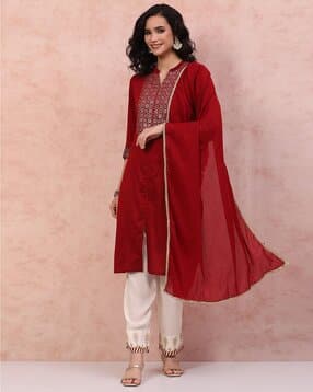 rangriti Women Cotton Dupatta with Lace Border-picture-17