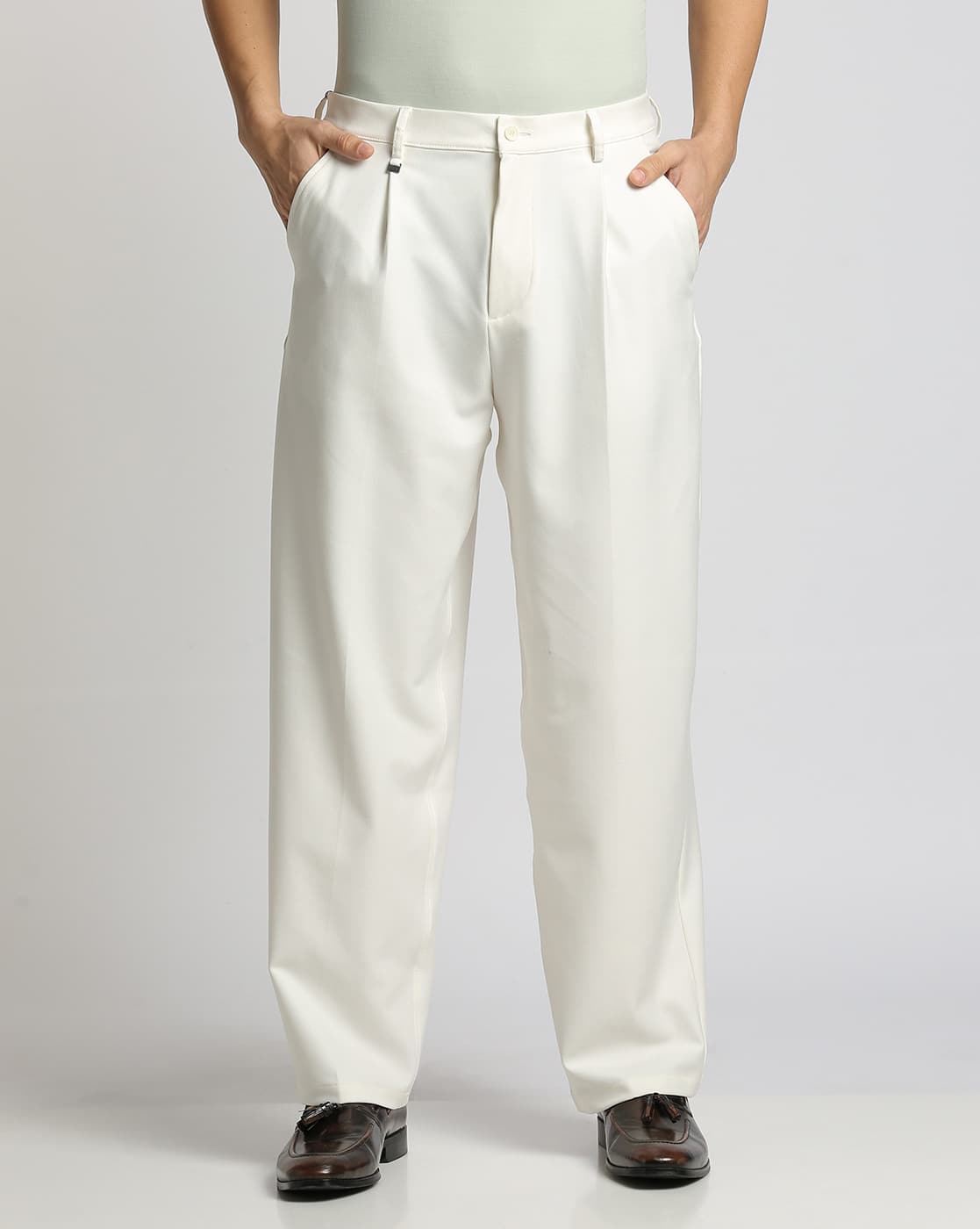 Buy Off-White Trousers & Pants for Men by Altheory by AZORTE