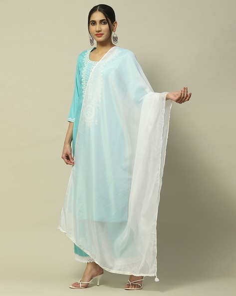 Women Dupatta with Tassels Price in India