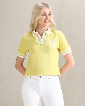 u.s. polo assn. Women Brand Print Regular Fit Polo T-Shirt-picture-12