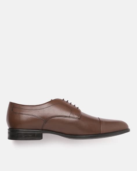 Leather Cap-Toe Derby Shoes
