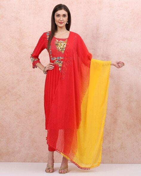 Women Colourblock Dupatta Price in India