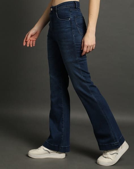 Women Mid-Wash High-Rise Flared Jeans