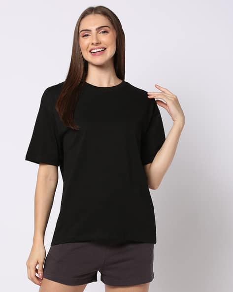トップス Atlast&co crew black size40 Get Plus Size Plus Size Jet Black V Neck T-Shirt | XL-7XL for