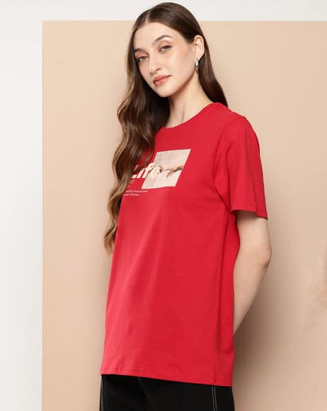 Graphic Print Round-Neck T-Shirt