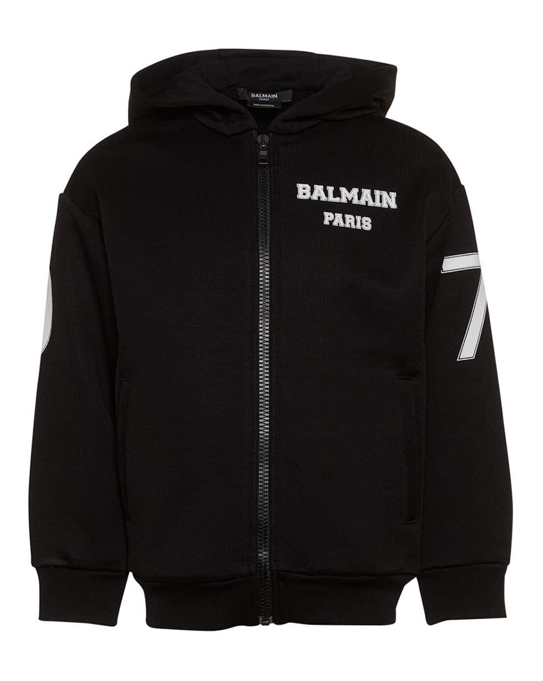 Brand Print Relaxed Fit Zip-Front Hoodie