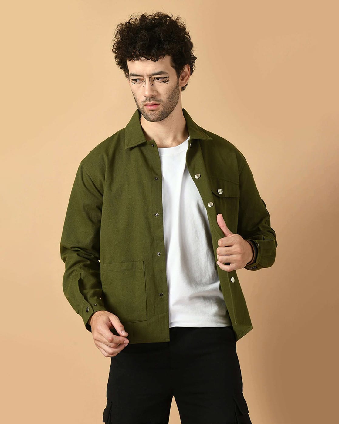 Buy OFFMINT Spread Collar Jacket with Ful Online | Ajio.com Buy OFFMINT Spread Collar Jacket with Ful Online | Ajio.com