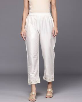 varanga Relaxed Fit Flat-Front Pants with Embroidery-picture-13