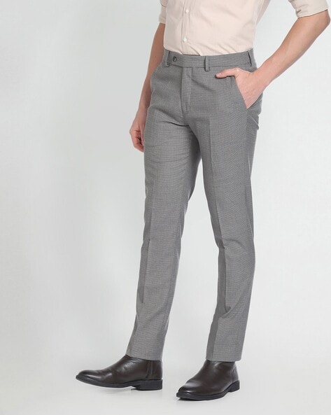 Arrow Men Slim Fit Flat-Front Trousers