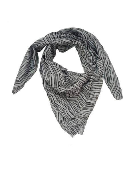 Women Striped Scarf with Stitched Detail Price in India
