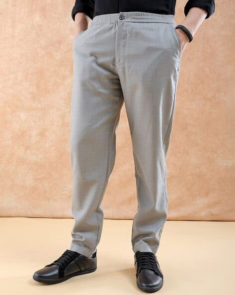 Buy Steel Grey Trousers Pants for Men by The Indian Garage Co