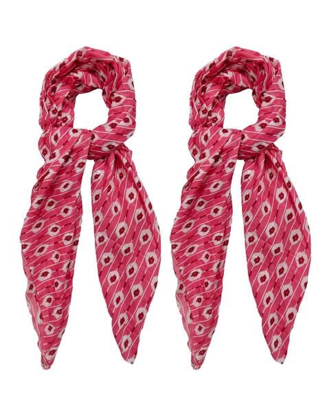 Women Pack of 2 Striped Scarfs Price in India