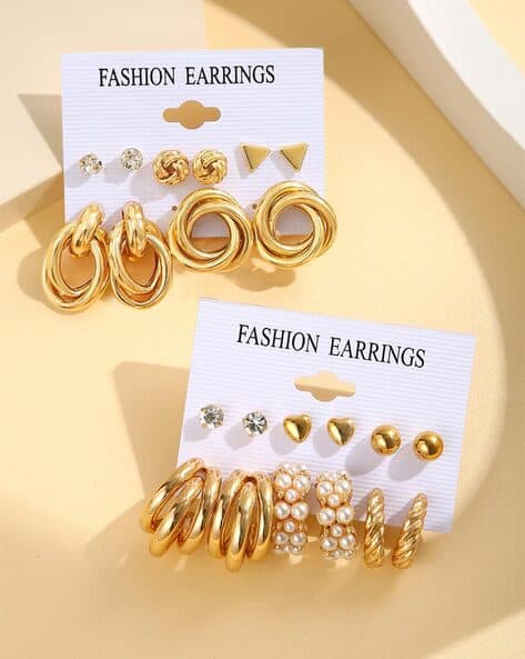Buy Gold-Toned Earrings for Women by Shining Diva Online