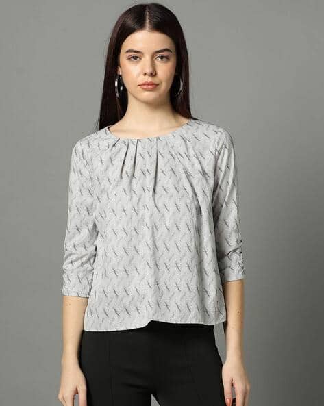 VAN HEUSEN Women Printed Regular Fit Top