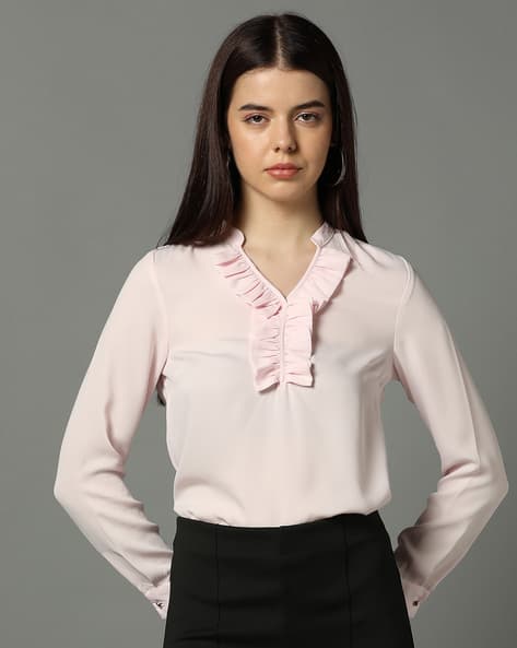 VAN HEUSEN Women Ruffled Regular Fit Top