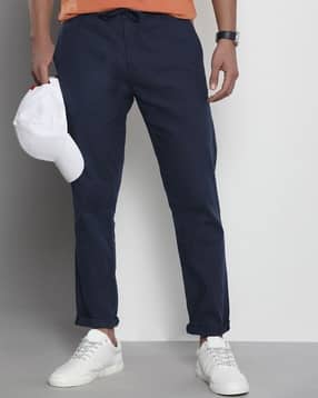 the indian garage co Men Slim Fit Flat-Front Trousers-picture-32