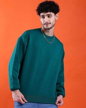 Men Oversized Fit Crew-Neck Sweatshirt