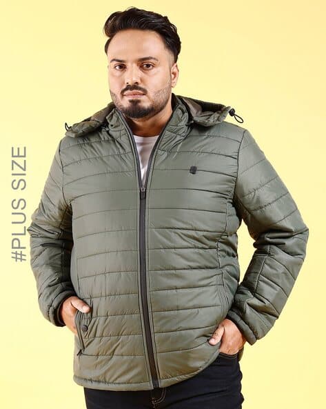 Men Quilted Regular Fit Hooded Puffer Jacket