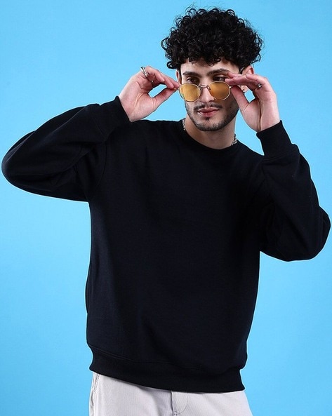 Men Oversized Fit Crew-Neck Sweatshirt