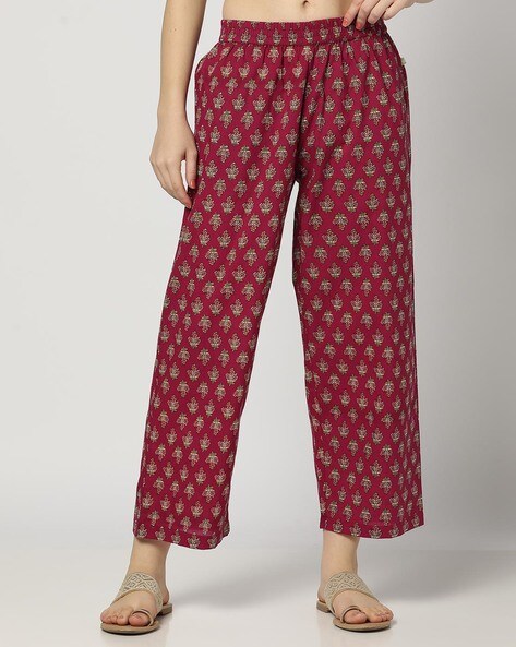 Women Floral Print Regular Fit Pants Price in India